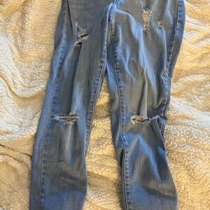 Levi's Blue Skinny Jeans with Distressed Details